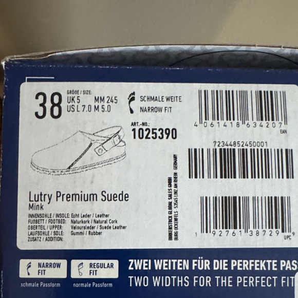 Birkenstock Lutry Tan Suede Slip-Ons NIB size 7 - Picture 4 of 4